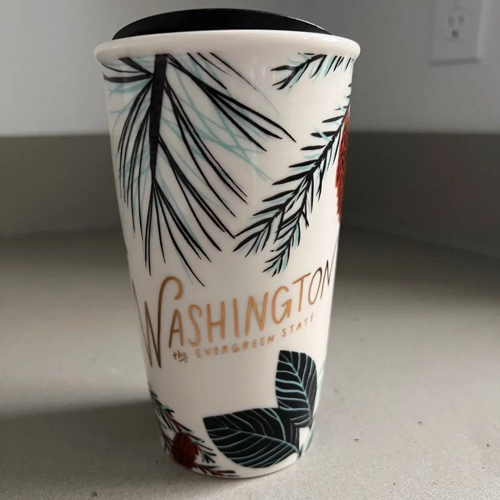Starbucks Washington State Local Collection Double Wall Ceramic Traveler Mug12oz